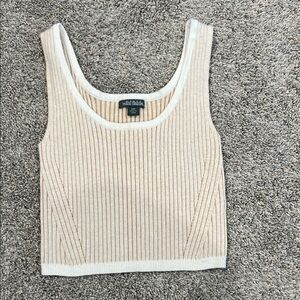 Wild Fable Cream Ribbed Crop Tank Top